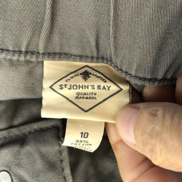 2 St. Johns Bay Womens Pants 10 Lot Of Two Khaki Chino Straight Leg Casual - Picture 5 of 16